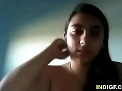 Desi girl gets oral pleasure from her friend using a toothbrush.