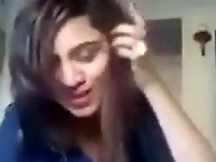 A Pakistani hottie debuts her freshly delivered baby on webcam, stripping down for a refreshing shower.